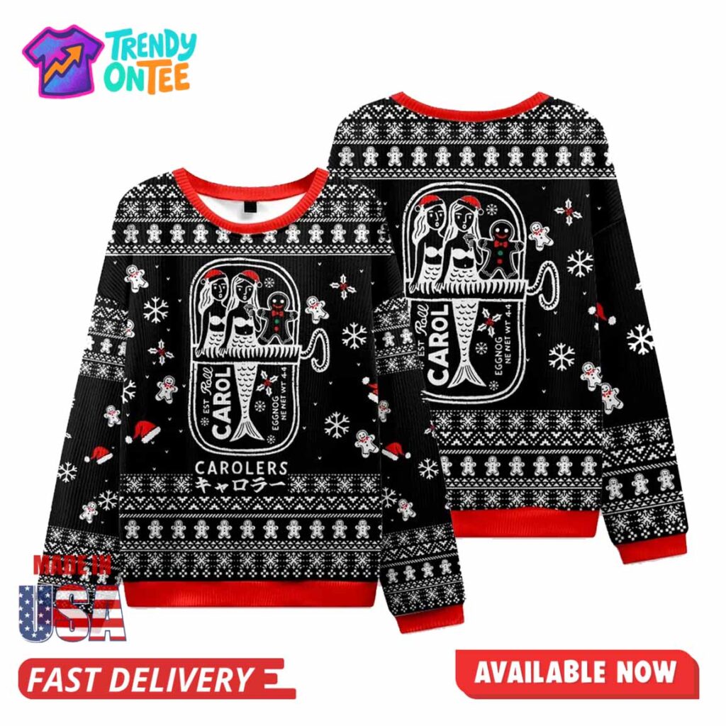 Mermaid And Gingerbread Man Christmas Ugly Sweater