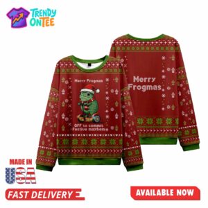 Merry Frogmas OFF to Commit Festiue Mayhem Ugly Christmas Sweater