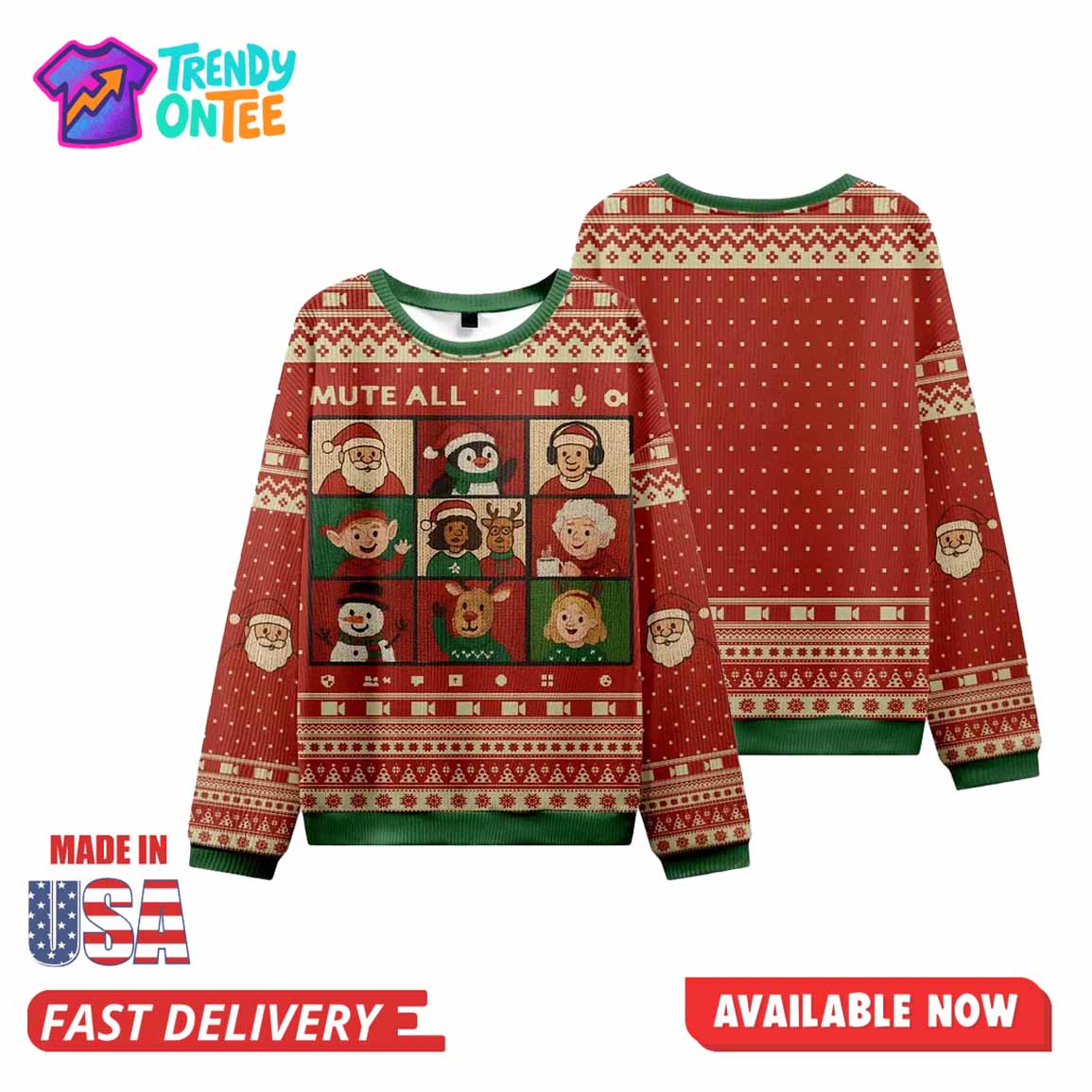 Mute All Ugly Christmas Sweater Mute All Ugly Christmas Sweater