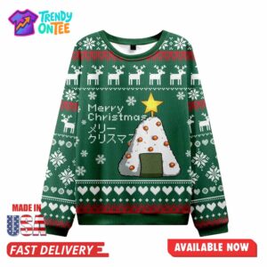 Rice Ball Japanese Green Ugly Christmas Sweater
