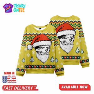 Santa Cat Funny Ugly Christmas Sweater