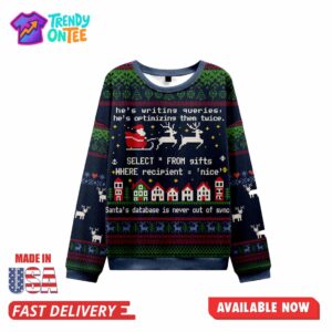Santa’s Database Is Never Out of Sync Ugly Christmas Sweater