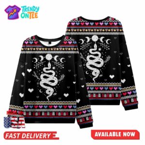 Snake And Moon Ugly Christmas Sweater