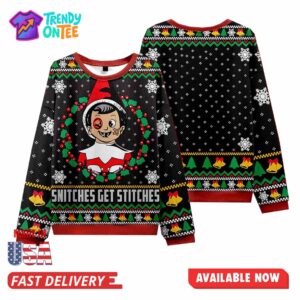 Snitches Get Stitches Vintage Christmas Ugly Sweater