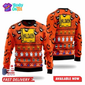 Spider Web Halloween Ugly Sweater