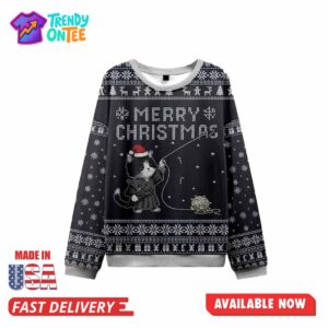 The Cat's Christmas String Pull Ugly Christmas Sweater