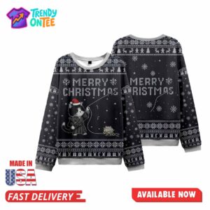 The Cat's Christmas String Pull Ugly Christmas Sweater