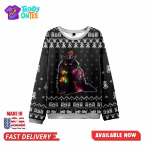The Glowing Cat Christmas Ugly Sweater