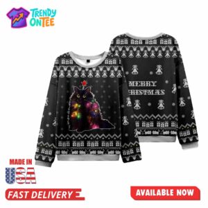 The Glowing Cat Christmas Ugly Sweater