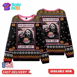 The You Can Learn Latte Art Christmas Ugly Sweater