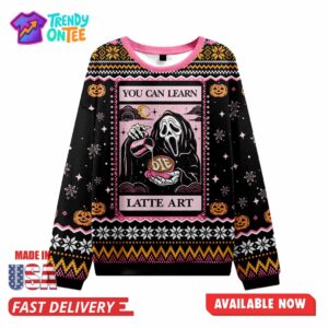 The You Can Learn Latte Art Christmas Ugly Sweater