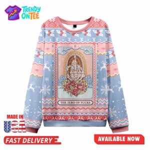 The Zero Of Fucks Tarot Ugly Christmas Sweater