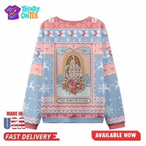 The Zero Of Fucks Tarot Ugly Christmas Sweater