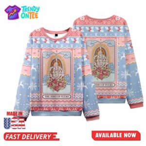 The Zero Of Fucks Tarot Ugly Christmas Sweater