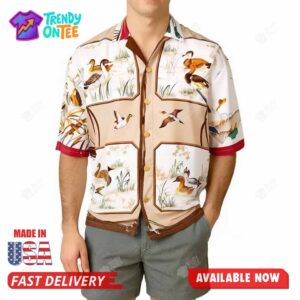 Travis Kelce Wearing Ducks Hawaiian Shirt