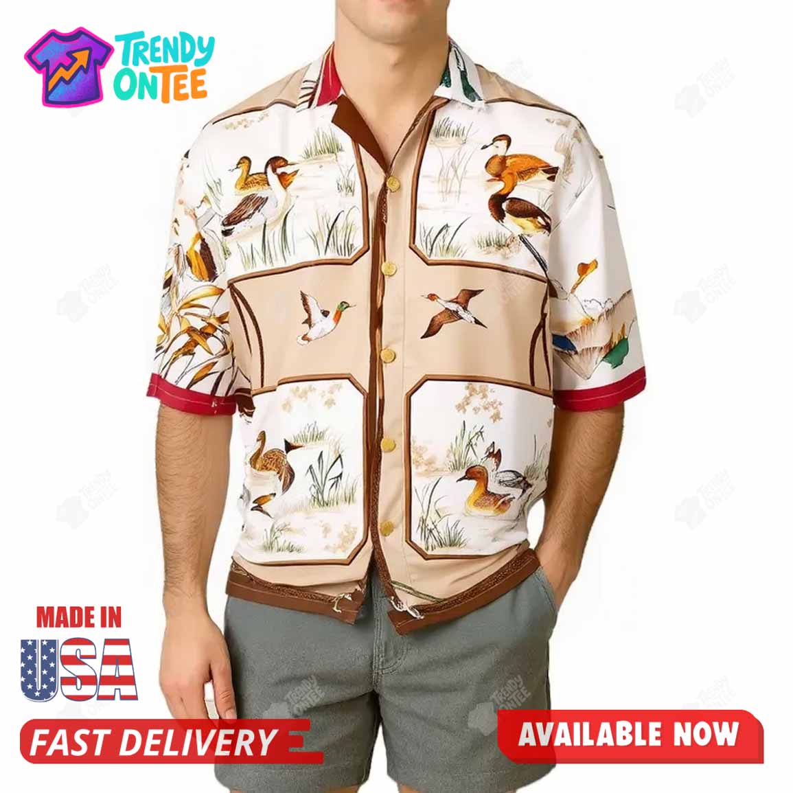 Travis Kelce Wearing Ducks Hawaiian Shirt Travis Kelce Wearing Ducks Hawaiian Shirt