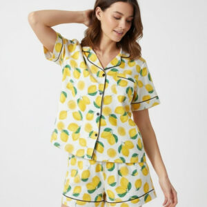 Bronwyn Newport RHOSLC Lemon Print Pajamas Set