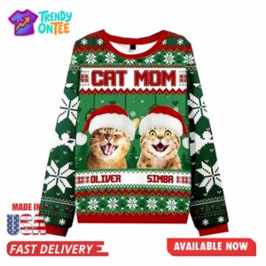 Cat Mom Christmas Ugly Sweater