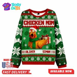 Chicken Mom Christmas Ugly Sweater