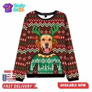 Christmas Golden Retriever Ugly Sweater