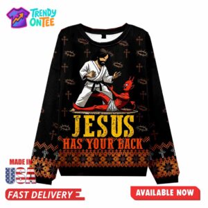 Jesus Has Your Back Ugly Sweater