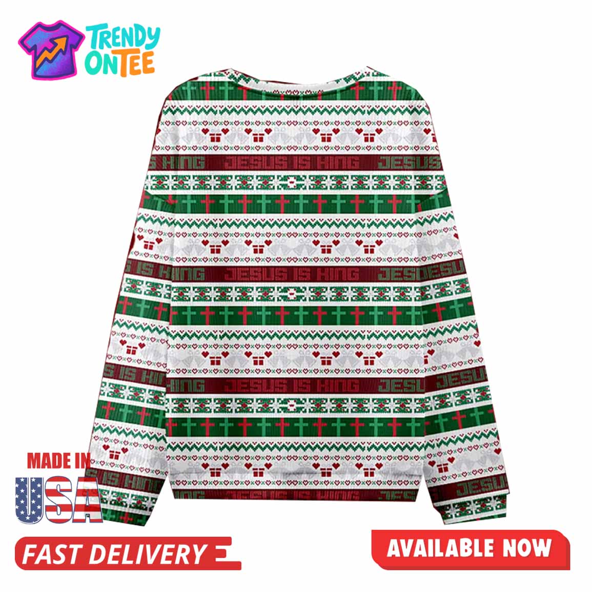 Jesus Is King Design Christian Christmas Ugly Sweater Jesus Is King Design Christian Christmas Ugly Sweater