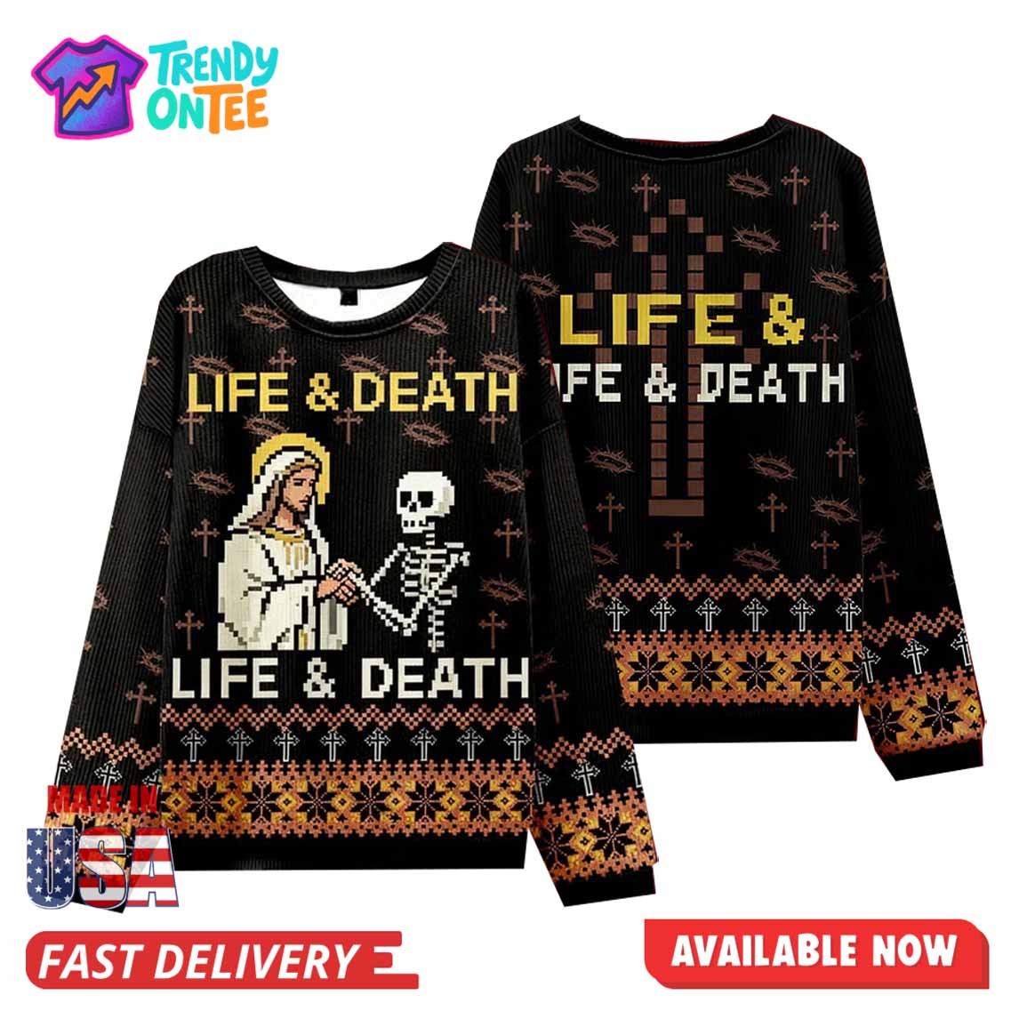 Life And Death Christmas Ugly Sweater Life And Death Christmas Ugly Sweater