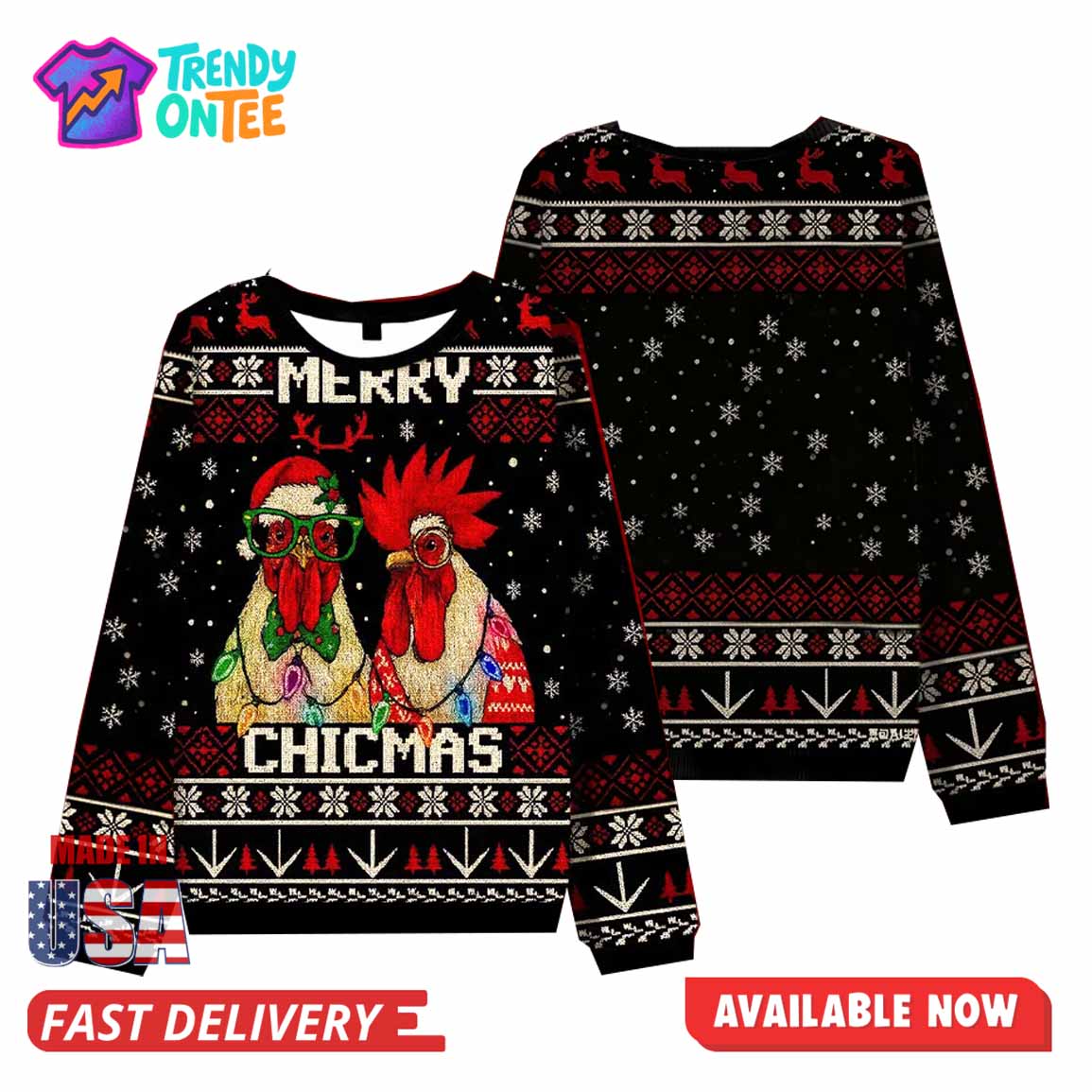 Merry Chicmas Christmas Ugly Sweater Merry Chicmas Christmas Ugly Sweater