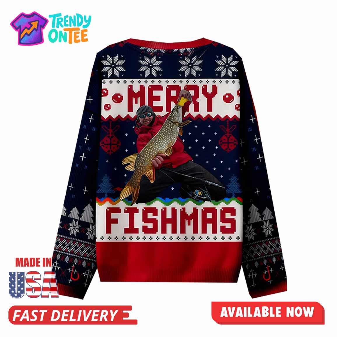 Merry Fishmas Christmas Ugly Sweater Merry Fishmas Christmas Ugly Sweater
