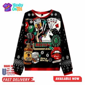 Revival And Fun Elements Christmas Black Ugly Sweater