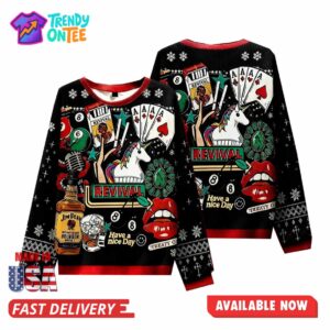Revival And Fun Elements Christmas Black Ugly Sweater