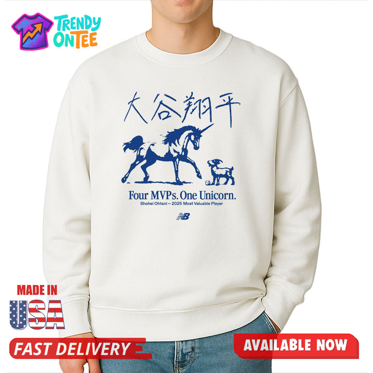 Shohei Ohtani Four MVPs. One Unicorn Shirt Shohei Ohtani Four MVPs. One Unicorn Shirt