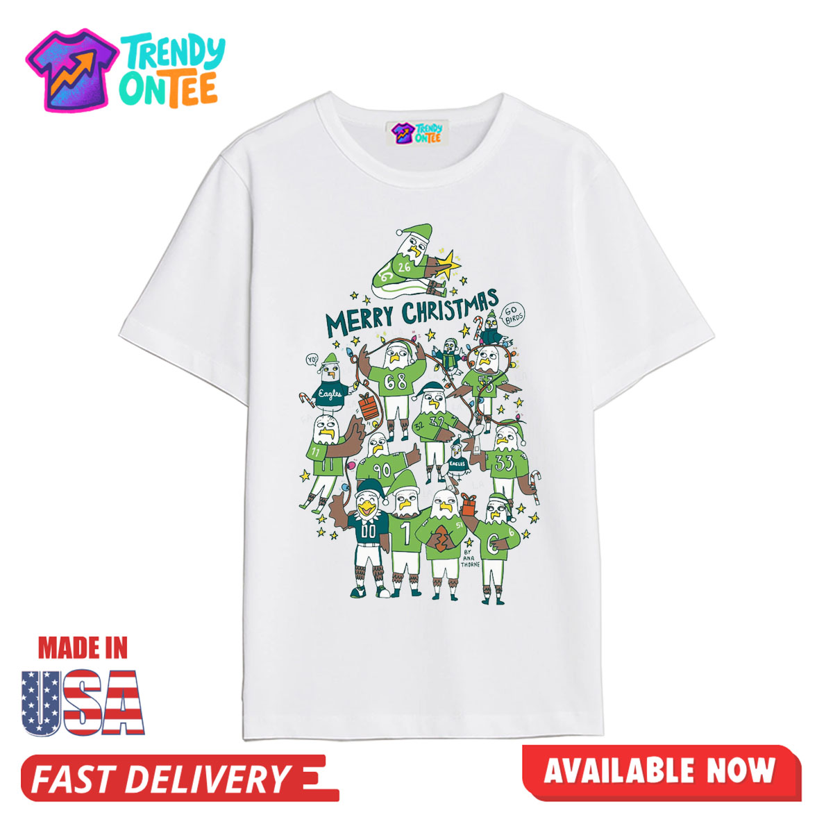 Anathornecreative Merry Christmas Eagles Shirt Anathornecreative Merry Christmas Eagles Shirt