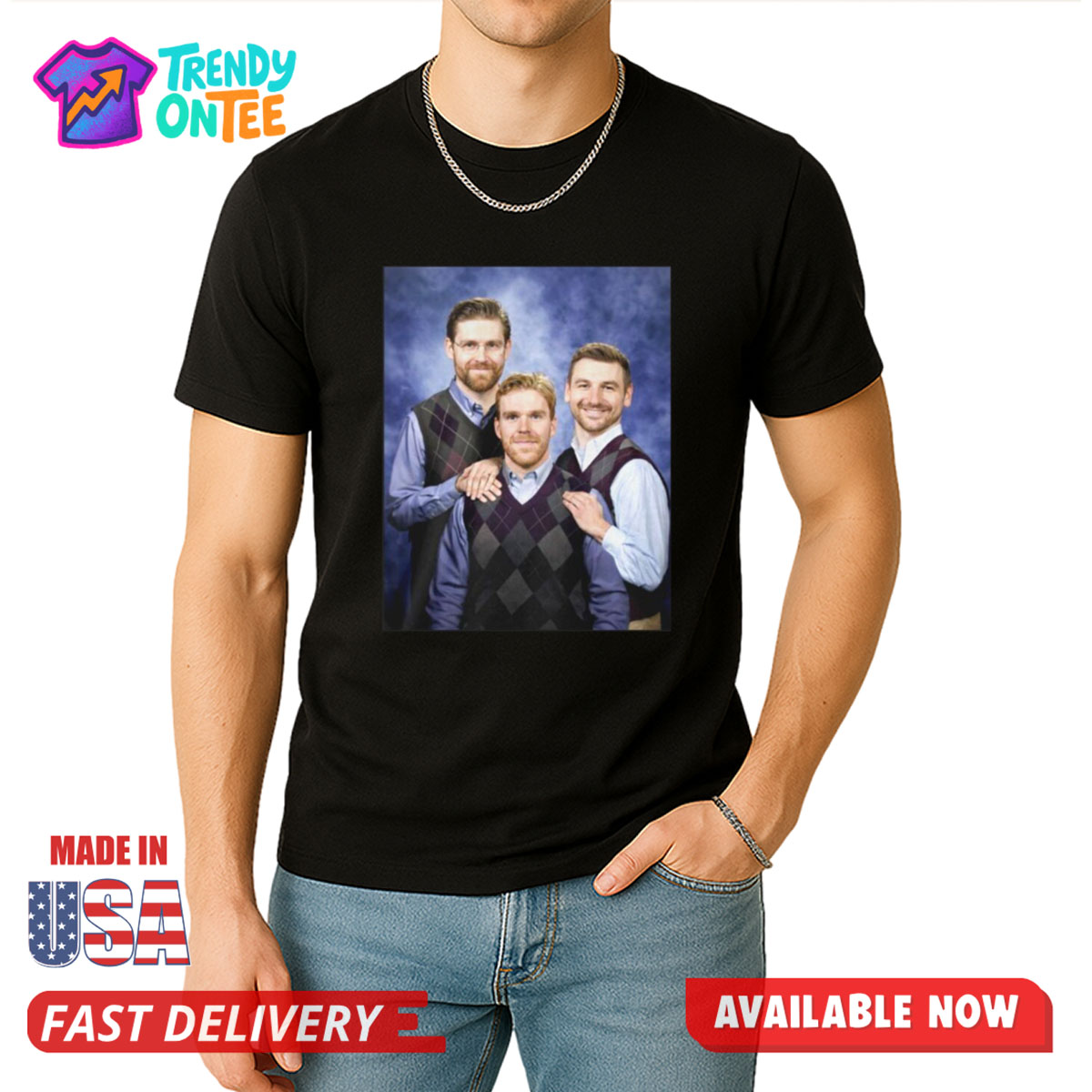 Connor McDavid Leon Draisaitl Zach Hyman Step Brothers Shirt Connor McDavid Leon Draisaitl Zach Hyman Step Brothers Shirt