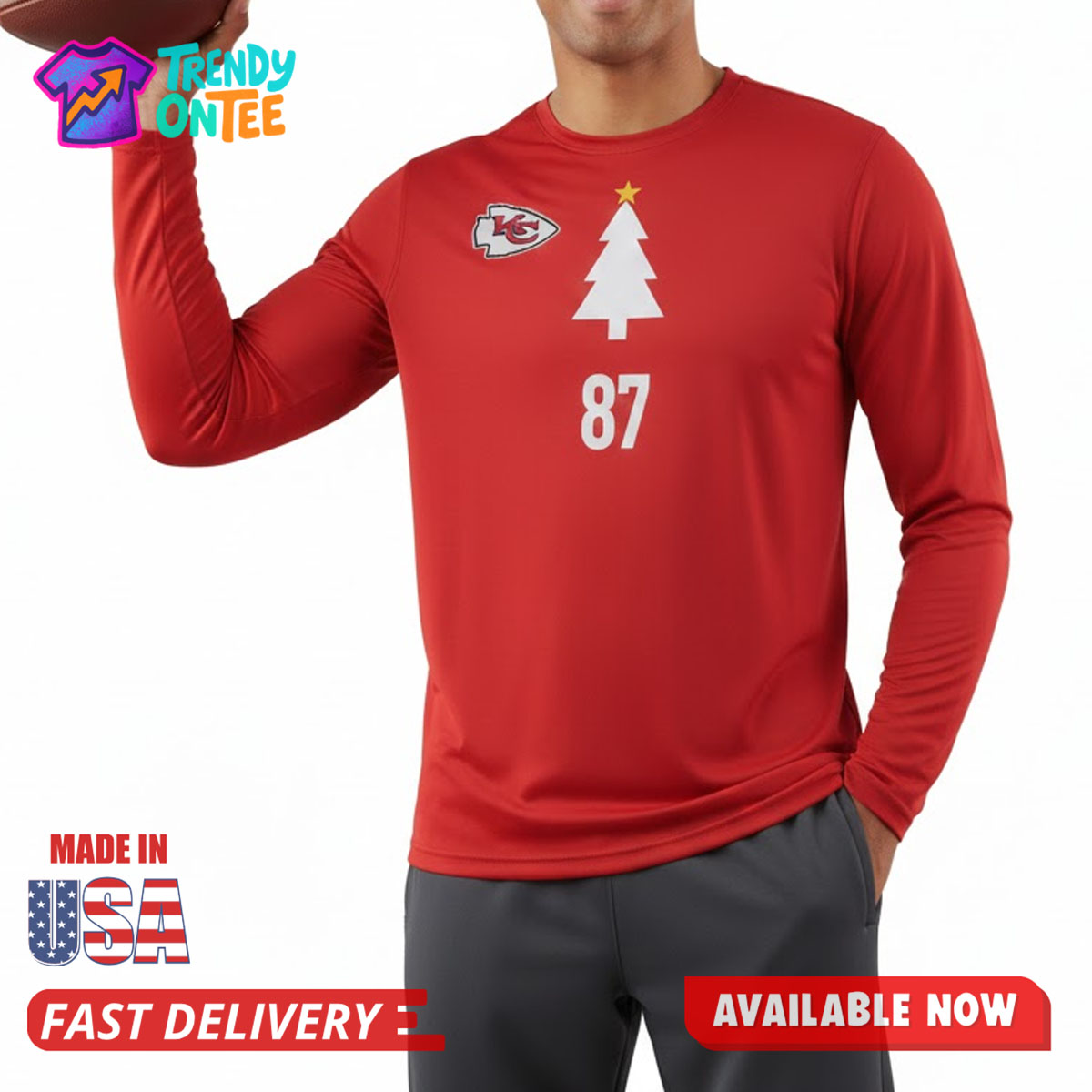 Travis Kelce Warm Up Christmas Tree Long Sleeve Shirt Travis Kelce Warm Up Christmas Tree Long Sleeve Shirt