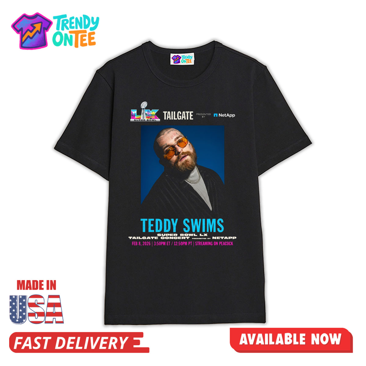 Teddy Swims Super Bowl LX Concert Poster Shirt Teddy Swims Super Bowl LX Concert Poster Shirt