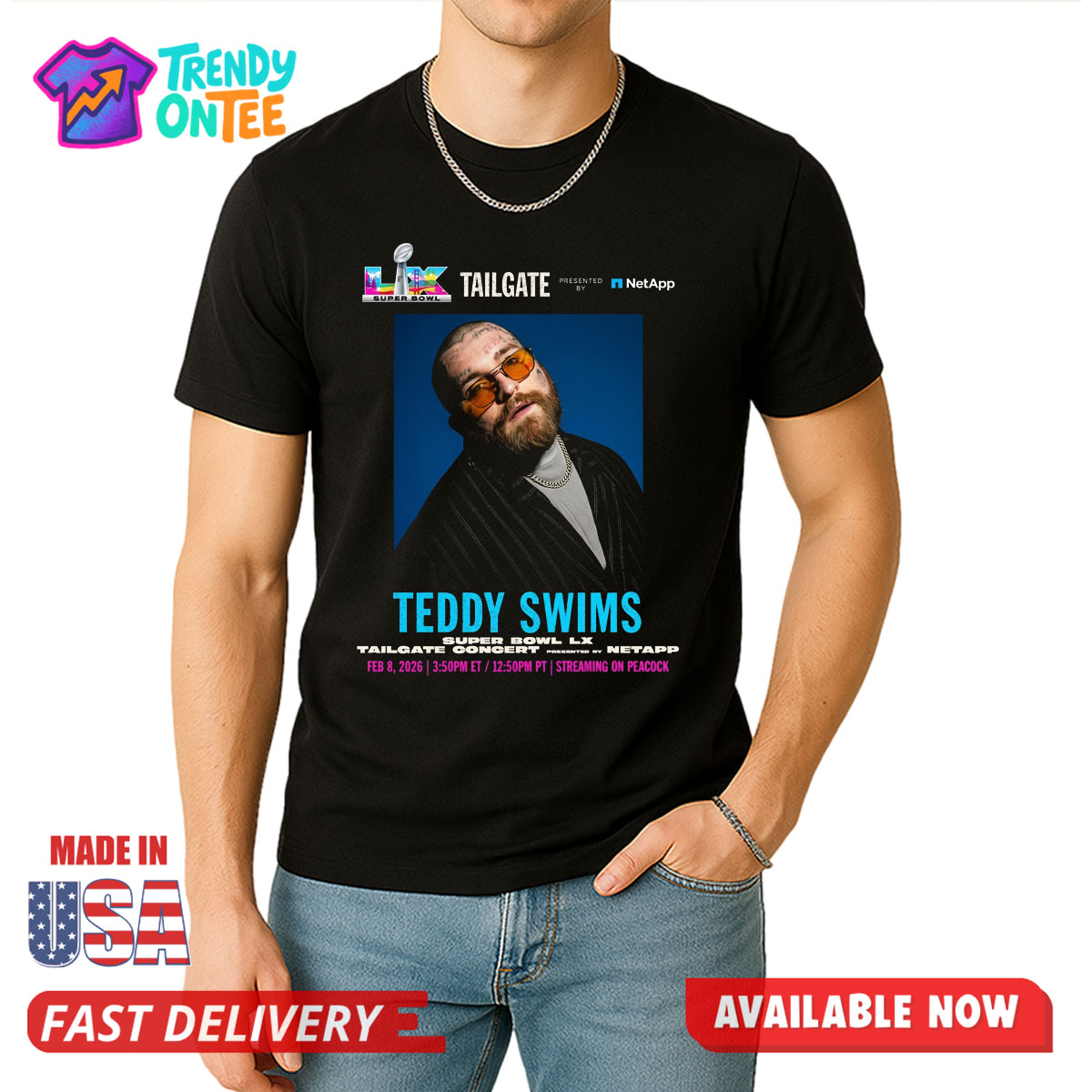 Teddy Swims Super Bowl LX Concert Poster Shirt Teddy Swims Super Bowl LX Concert Poster Shirt