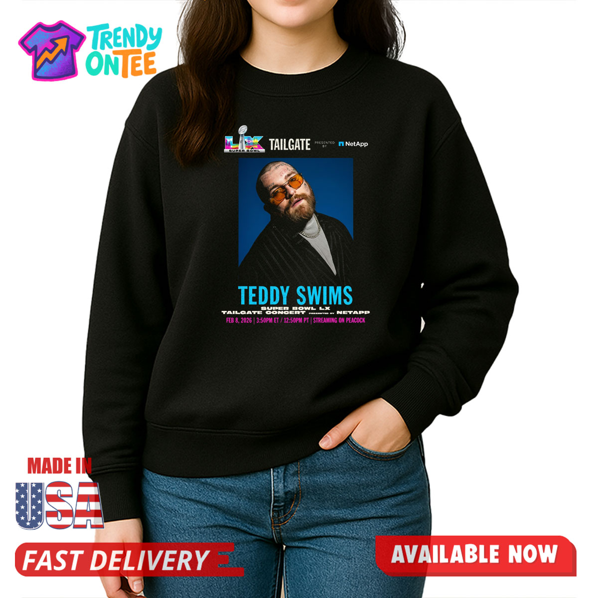 Teddy Swims Super Bowl LX Concert Poster Shirt Teddy Swims Super Bowl LX Concert Poster Shirt