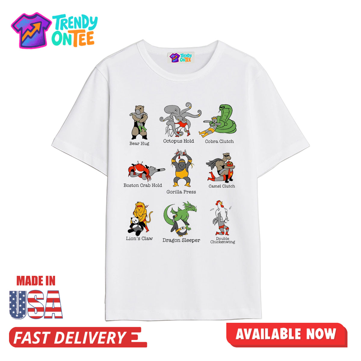 Animals Performing Wrestling Moves Named Shirt Animals Performing Wrestling Moves Named Shirt