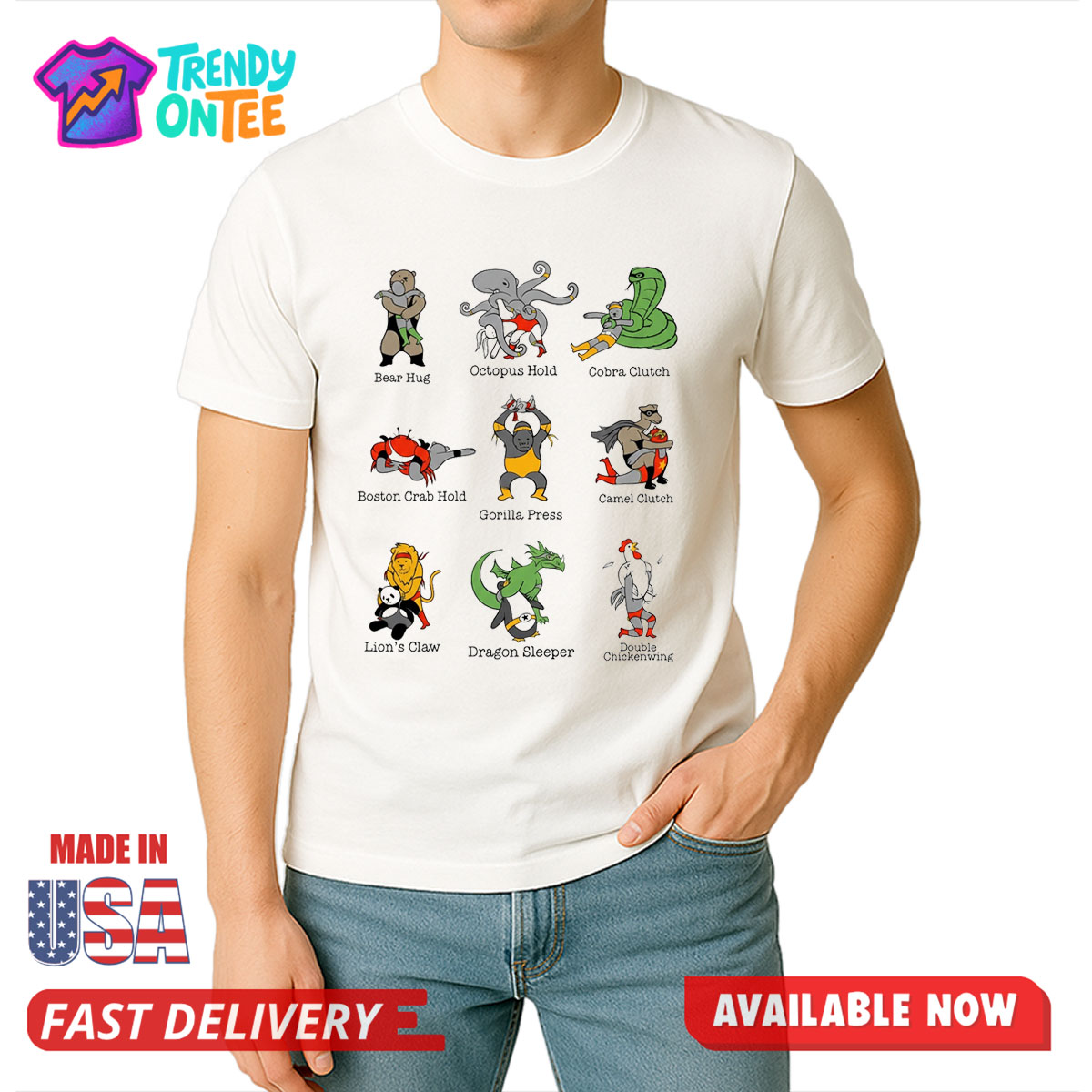 Animals Performing Wrestling Moves Named Shirt Animals Performing Wrestling Moves Named Shirt