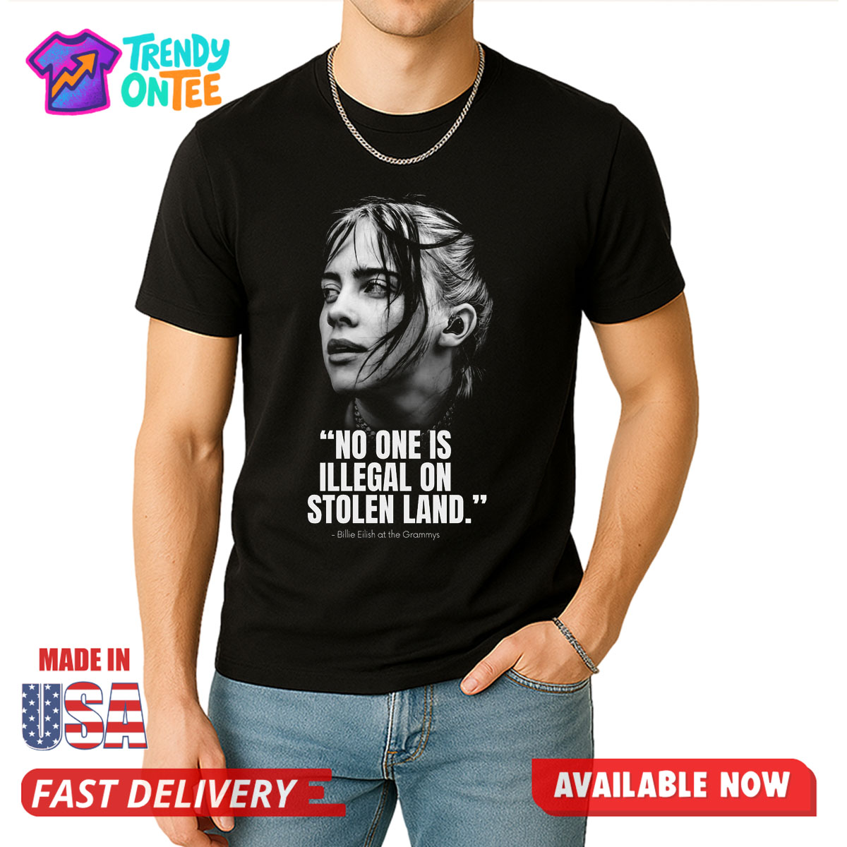 Billie Eilish No One Is Illegal On Stolen Land Shirt Billie Eilish No One Is Illegal On Stolen Land Shirt
