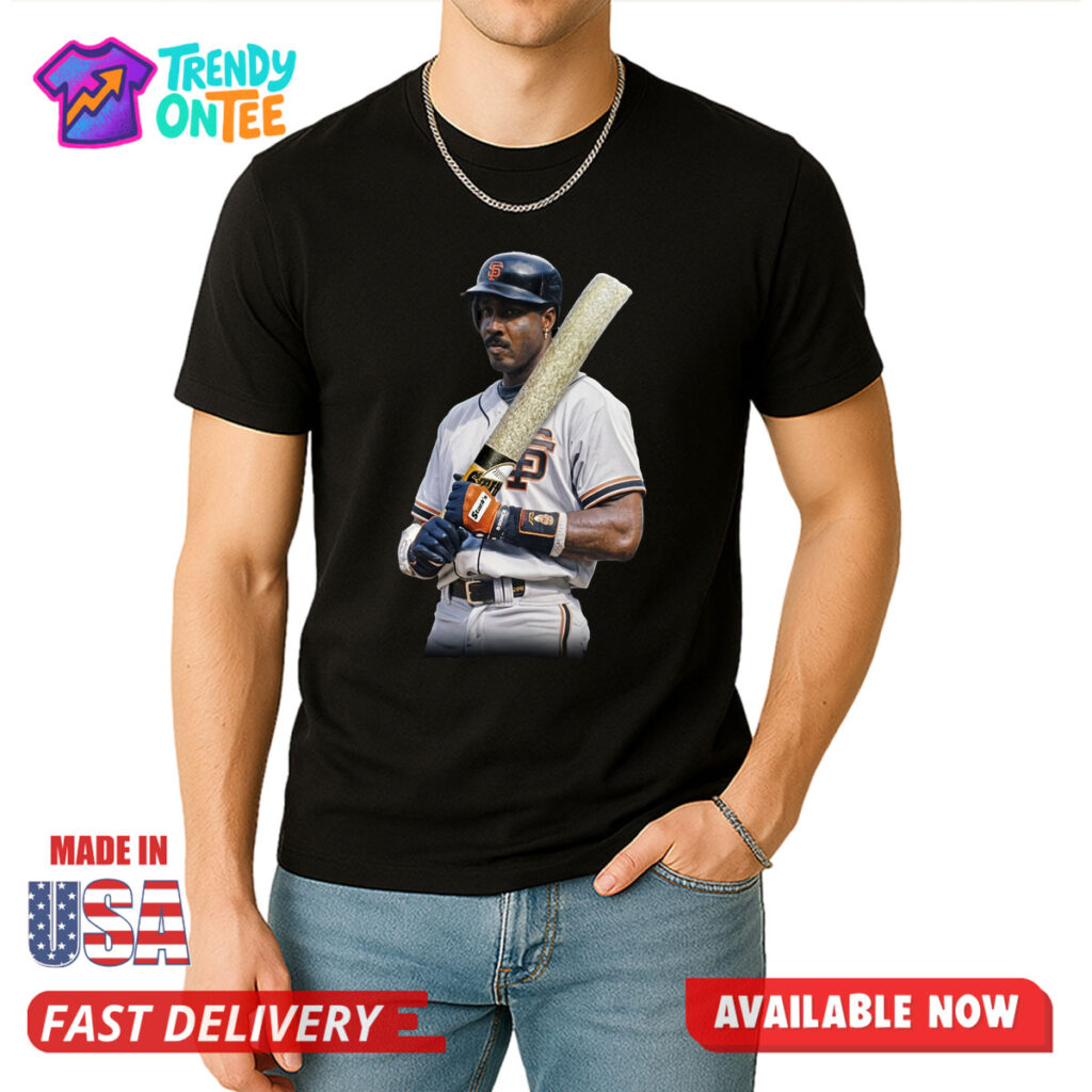 Barry Bonds Wielding A Cannabis Joint Bat Shirt