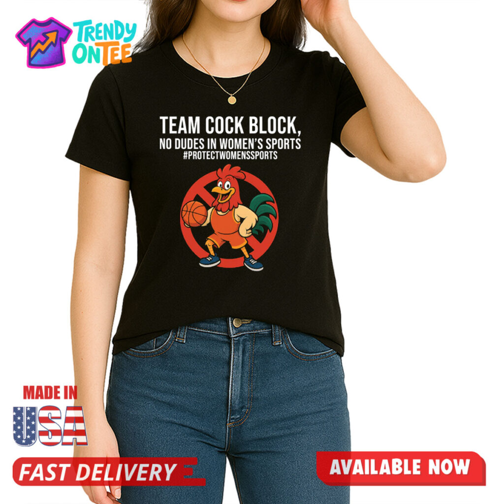 Team Cock Block No Dudes In Women's Sports Shirt