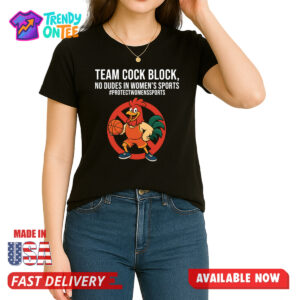 Team Cock Block No Dudes In Women's Sports Shirt