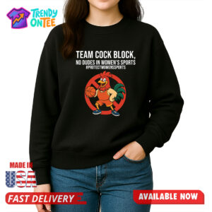 Team Cock Block No Dudes In Women's Sports Shirt