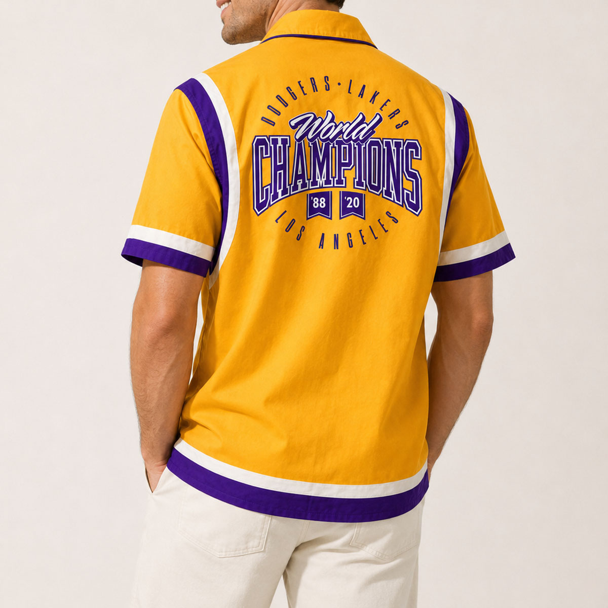 2026 LA Dodgers Lakers Night Button Up Shirt | TrendyOnTee